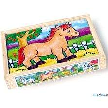 Legler dřevěné Puzzle V krabičce Domácí zvířata 48 ks