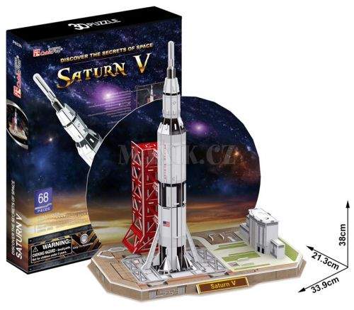 Puzzle 3D Raketa Saturn V - 68 dílků