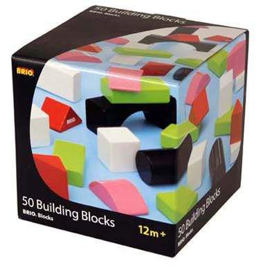 BRIO 50 stavebních barevných kostek