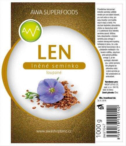 AWA superfoods Lněné semínko loupané 1000 g