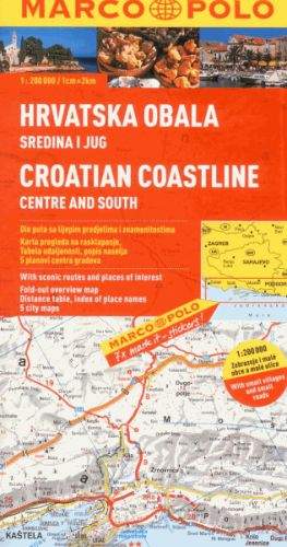 Chorvatské pobřeží střed a jih 1:200 000