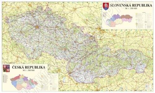 Nástěnná mapa - Česká a Slovenská republika - lamino