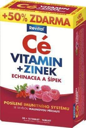 VITAR Revital Vitamin C + zinek+echinacea+šípek 45 tablet