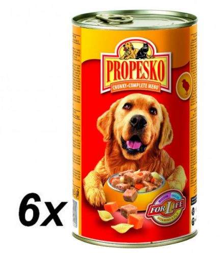 Propesko kousky pes kuře+těstoviny+mrkev 6x1240 g