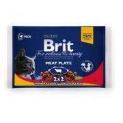 Brit PREMIUM CAT POUCHES MEAT PLATE 4x100 g