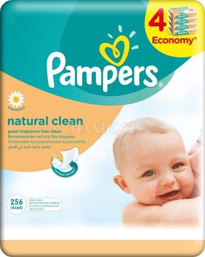 Pampers Ubrousky Natural Clean 4x64 ks