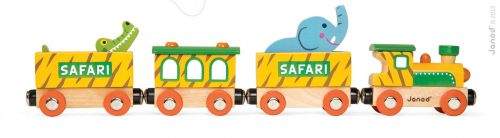 JANOD Story Set dřevěný magnetický vlak safari se zvířátky