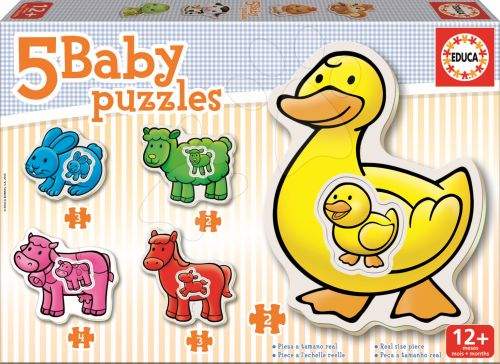 EDUCA baby puzzle Zvířátka s kachničkou 14 dílků