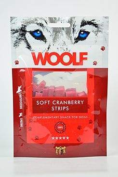 Woolf snack pochoutka soft cranberry strips 100 g