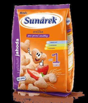 Sunarka dětský snack jahodová srdíčka 50 g