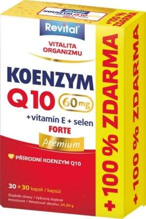 Revital Koenzym Q10 60 mg + Se + vitimín E 30 kapslí