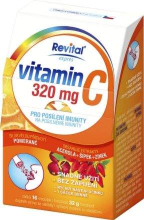 Revital Vitamin C 320 mg + Acerola + Šípek + Zinek 16 sáčků