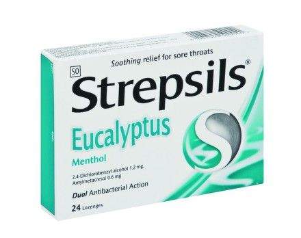 Strepsils Mentol a eukalyptus 24 pastilek