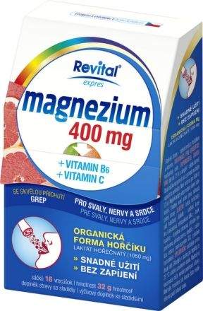 Revital Magnezium 400 mg + vitamín B6 + vitamín C 16 sáčků
