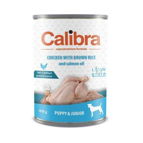 Calibra Dog konzerva Junior kuře s hnědou rýží 400 g