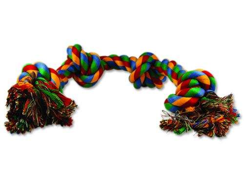 DOG FANTASY Uzel bavlněný barevný 4 knoty 60 cm