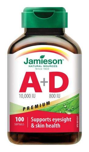 JAMIESON Vitamíny A+D 10000/800IU Premium 100 kapslí