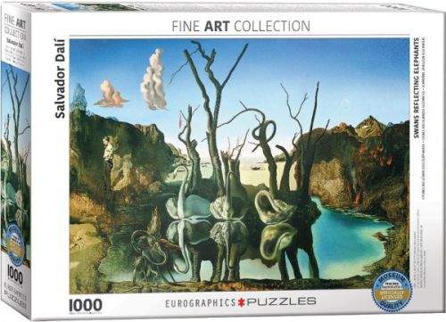 EuroGraphics Puzzle Salvador Dalí Labutě odrážející slony 1000 dílků