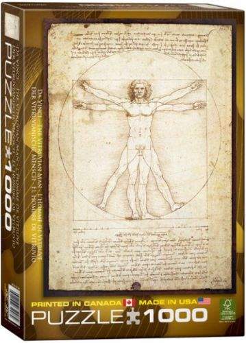 EuroGraphics Puzzle Vitruvian Man Leonard Da Vinci 1000 dílků