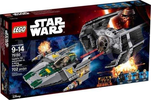 LEGO Star Wars Vader’s TIE Advanced vs. A-Wing Starfighter 75150