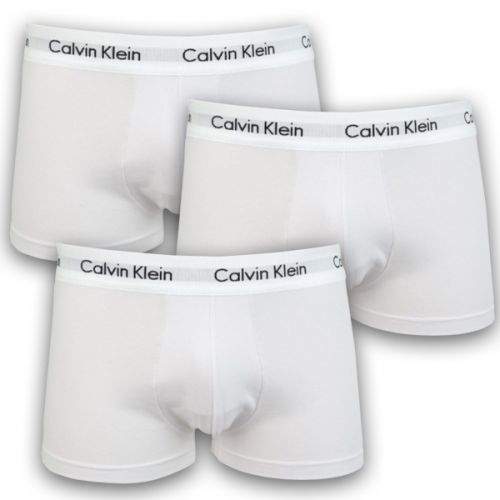 Calvin Klein Bílé Low Rise Trunk Cotton Stretch boxerky