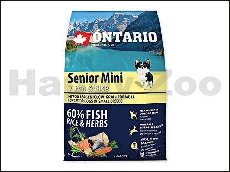 ONTARIO Senior Mini 7 Fish & Rice 2,25 kg