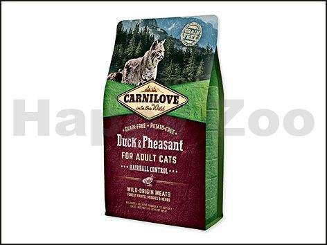 CARNILOVE Cat Duck & Pheasant for Adult Cats Hairball Control 2 kg