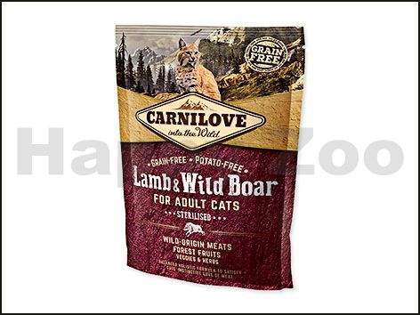 CARNILOVE Cat Lamb & Wild Boar for Adult Cats Sterilised 400 g