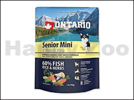 ONTARIO Senior Mini 7 Fish & Rice 0,75 kg