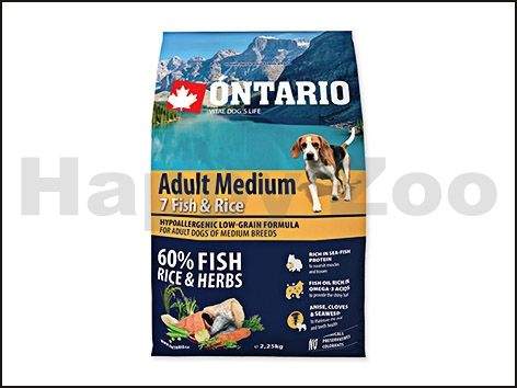 ONTARIO Adult Medium 7 Fish & Rice 2,25 kg