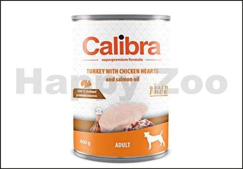 CALIBRA Konzerva Dog Adult Turkey with Chicken Hearts and Salmon oil 400 g