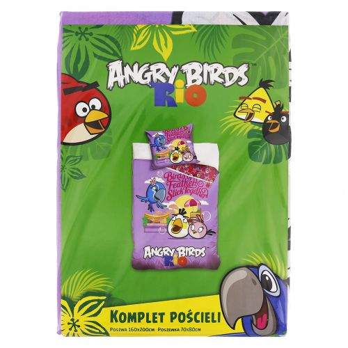 Carbotex Angry Birds Rio fialové bavlněné povlečení