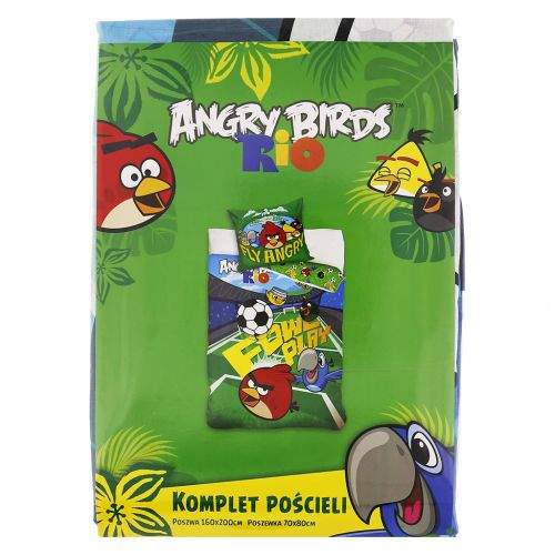 Carbotex Angry Birds Rio Fotbal zelené bavlněné povlečení