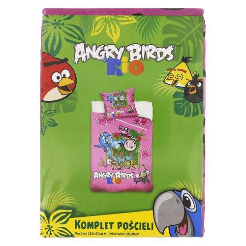 Carbotex Angry Birds Rio růžové bavlněné povlečení