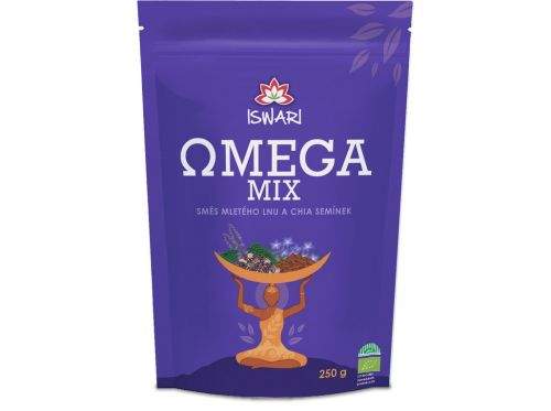 Iswari Bio Omega Mix (směs mletých semínek chia, hnědý len) 250 g