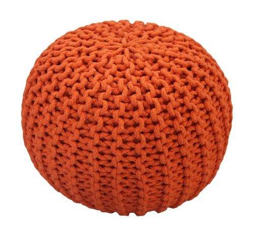 CrazyShop SOLID Mini oranžový pletený puf