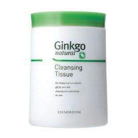 CHARMZONE Ginkgo Natural Cleansing přírodní odličovací a čistící ubrousky v boxu 120 ks
