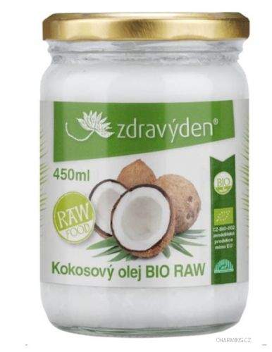 Zdravý den Kokosový olej 100% panenský BIO RAW 450 ml