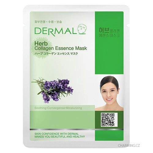 DERMAL Herb Collagen pleťová esenční maska s kolagenem a extraktem z bylin regenerační a hydratační 1 ks á 23 g