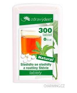 Zdravý den Stevia nekalorické přírodní rostlinné sladidlo 300 tablet 18 g