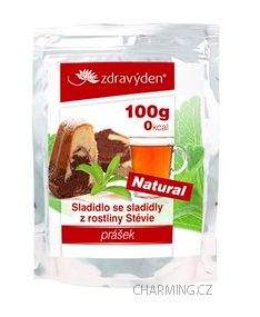 Zdravý den Stevia nekalorické přírodní rostlinné sladidlo v prášku 100 g