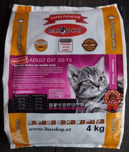 Bardog Cat Adult 32/18 super prémium 4 kg