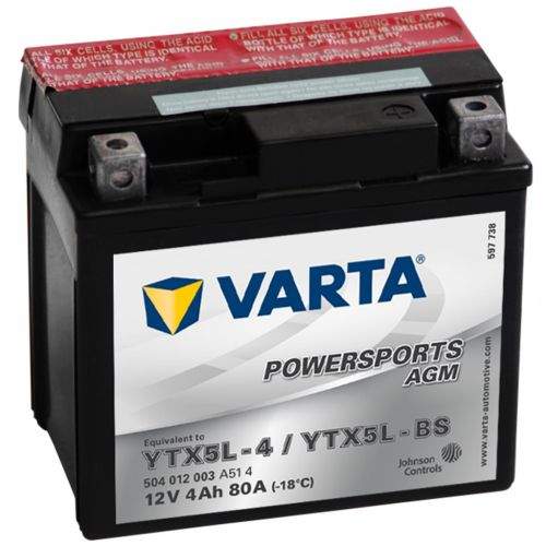 Varta Powersports AGM YTX5L-4 / YTX5L-BS