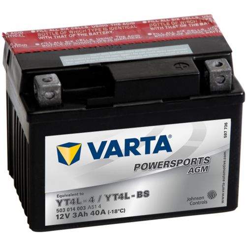 Varta Powersports AGM YT4L-4 / YT4L-BS