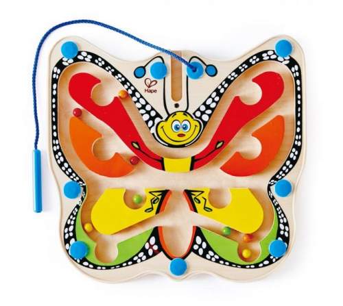 HAPE dřevěný magnetický labyrint motýl