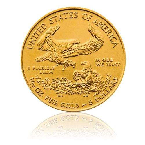 Česká mincovna Zlatá investiční 1/10 Oz mince 5 USD American Eagle stand