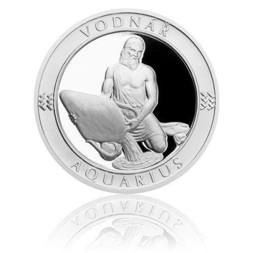 Česká mincovna Stříbrná medaile Znamení zvěrokruhu s věnováním Vodnář proof