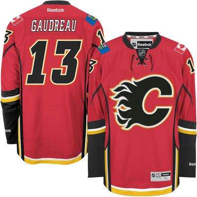 Reebok Johnny Gaudreau #13 Calgary Flames Premier Jersey Home dres