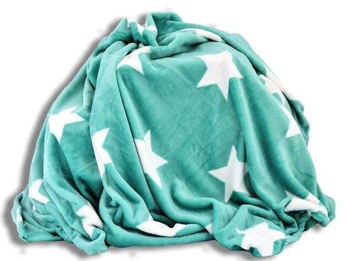 Homeville hvězdičky mátová mikroplyšová deka