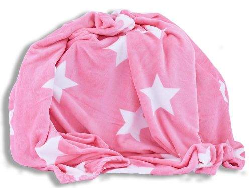 Homeville hvězdičky růžová mikroplyšová deka
